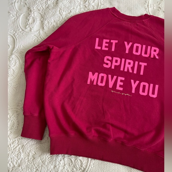 Spiritual Gangster x Peleton Berry Red Let Your Spirit Move You Sweatshirt - Picture 13 of 14